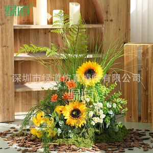 Bouquet de fleurs artificielles Greenway pour décoration intérieure, fleurs en soie plastique, arrangement floral paysager - Product Image 5