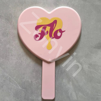 Miroir cosmétique portable en forme de cœur Zonyin, personnalisable avec logo, en plastique, pour maquillage, cadeau promotionnel