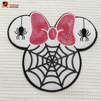 Patch brodé personnalisé à coudre avec sequins et paillettes d'araignée pour Halloween, pour sweats à capuche, vente en gros pour fabricants
