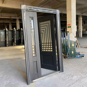 <span class=keywords><strong>Puerta</strong></span> de Entrada de Acero de <span class=keywords><strong>Doble</strong></span> <span class=keywords><strong>Hoja</strong></span> de Vidrio TECHTOP - Diseño Moderno con Luz Natural y Acceso Conveniente - Product Image 3