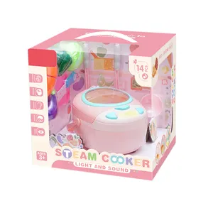 Kitchen Toys Kids New Cooking Electric Rice Cooker With Music And Light Color Box Packing