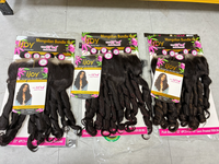 Lots de Perruques Synthétiques Premium à Haute Teneur en Fibres, Mélange Mixte, 4 Lots, Frontale en Dentelle 13x4, Couleur Naturelle, Cheveux Posh Bounce Blend