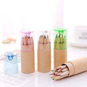 Lot promotionnel de 12 crayons de couleur en bois dans une boîte en papier kraft recyclé pour l'école, la maison ou les voyages – Idéal comme cadeau - Product Image 2