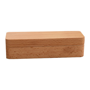 Wooden Stamp Box Rectangle 11x3.5x2.5cm Minimalist <b>Office</b> Organizer <b>Storage</b> For Stamp And Ink Pad - Product Image 5