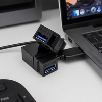 Adaptateur USB K&R standard US, module de connecteur de câblage double passage droit 30 voies LW-AD-USB3.0BK en plastique noir