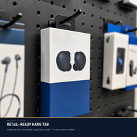 Kotak Kertas Cetak Kustom dengan Insert Plastik Blister untuk Earphone Bluetooth TWS Kemasan Daur Ulang dengan Hang Tab ODM OEM