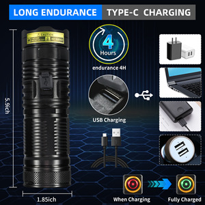 <span class=keywords><strong>Linterna</strong></span> de Caza <span class=keywords><strong>LED</strong></span> de Alta Potencia, Resistente al Agua IP68, Recargable por USB, 3000 Lúmenes, Enfoque Ajustable, Luz Negra, Uso de Emergencia, 8 Horas - Product Image 4
