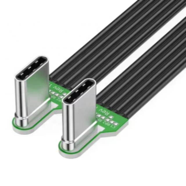 Flexible Flat USB C to USB C Cable Left/Right Angled for Camera Phones 60W Fast 480Mbps Data Transfer