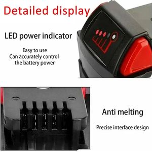 For <strong>Milwaukee</strong> <strong>Battery</strong> of 18V 6.0Ah 6000mAh Replacement ForM18B6 M18B5 Compatibility with <strong>Milwaukee</strong> Drills and Angle Grinders. - Product Image 5