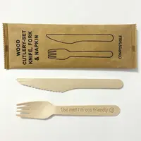 रेस्तरां प्रयोज्य tableware सेट लकड़ी चाकू कांटा चम्मच