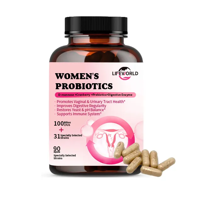 Oem Natuurlijke Veganistische Probiotica Supplementen 50 Miljard Cfu Voor De Spijsvertering En Vaginale Immuungezondheid Probiotica Capsule Van Vrouwen