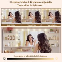 Grande coiffeuse de maquillage blanche avec miroir et éclairage, 8 tiroirs et 6 étagères de rangement, avec prises électriques intégrées