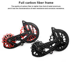 RIDERACE Roue de guidage 13-17T grande taille en fibre de carbone pour vélo de route pliant, poulie de dérailleur arrière en céramique pour <span class=keywords><strong>Shimano</strong></span> <span class=keywords><strong>R7000</strong></span> - Product Image 1