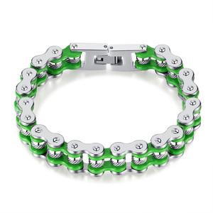 Mode Coloré Vélo Chaîne Bracelet En Acier Inoxydable Vélo Chaîne Bracelet Bracelet pour Hommes Femmes - Product Image 2