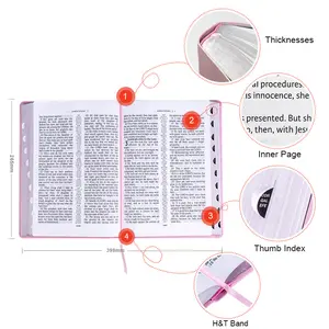클래식 블랙 PU 커버 성경 제조 업체 도매 성경 책