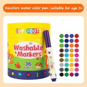 Suministros escolares de punta fina, rotuladores de dibujo lavables de borrado en seco seguro, juegos de papelería para colorear para niños, 12/24/36 colores - Product Image 6