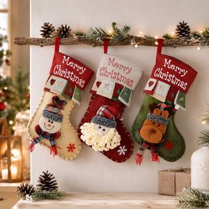 Calza di Natale Grande Transfrontaliera, in Maglia 3D con Babbo Natale, Pupazzo di Neve, <span class=keywords><strong>Alce</strong></span> e Mela, Sacchetto Regalo, Ornamento per Albero di Natale, Giocattolo di Peluche - Product Image 4