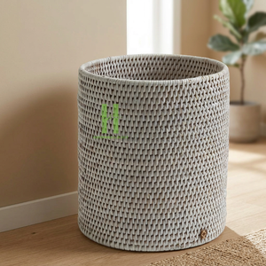 Hot Modern Design Rattan Waste <b>Basket</b> Handcrafted Rattan <b>Basket</b> Suitable For Office And Home Decoration OEM ODM - Product Image 1