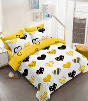 Parure de lit trois places en coton, drap-housse, drap plat, ensemble de draps en coton, ensemble de lit quatre pièces en polyester, ensemble de lit Queen Size