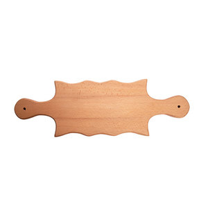 Planches à découper en bois de haute qualité, double poignée, ondulées, multifonctions, pour légumes, 64 x 20 cm, pour la cuisine - Product Image 1