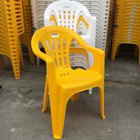 Fauteuils en plastique empilables pour restaurant et jardin, chaises en PP avec dossier, imperméables et légères, ensemble de 6 chaises et 1 table