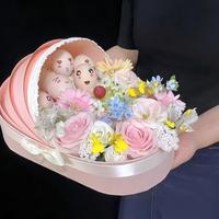Nouvelle boîte cadeau florale pour berceau de nouveau-né, boîte à fleurs double usage, fournitures d'emballage en gros pour fleuristes
