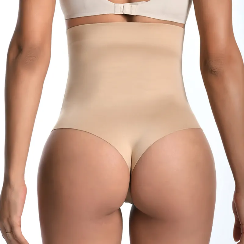 1-800# Seamless Women's Hip Lifter Tummy Control Panty High Waist Abdomen Slim G-string Underwear Body Shaping Shorts