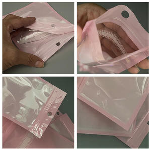 Custom collana con sigillo a tre lati e stampa digitale con gioielli sigillati con chiusura a chiusura lampo <span class=keywords><strong>rosa</strong></span> <span class=keywords><strong>cipria</strong></span> in polvere borsa per imballaggio cosmetico - Product Image 2