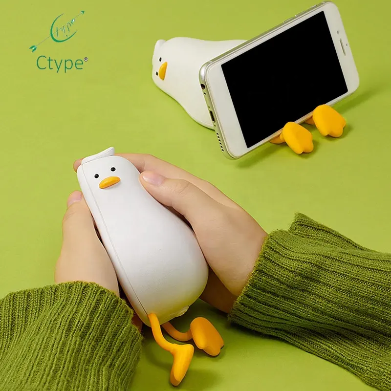 Ctype Cartoon Duck Winter Heater Portable Mini Hand Warmer USB Rechargeable Hand Warmers 4000mAh Heater Handwarmer