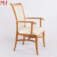 Chaise de salle à manger moderne à dossier haut en bois avec cadre en aluminium, siège en cuir PU souple, idéale pour l'extérieur, les hôtels, les écoles, les entrepôts et les supermarchés - Offre Spéciale