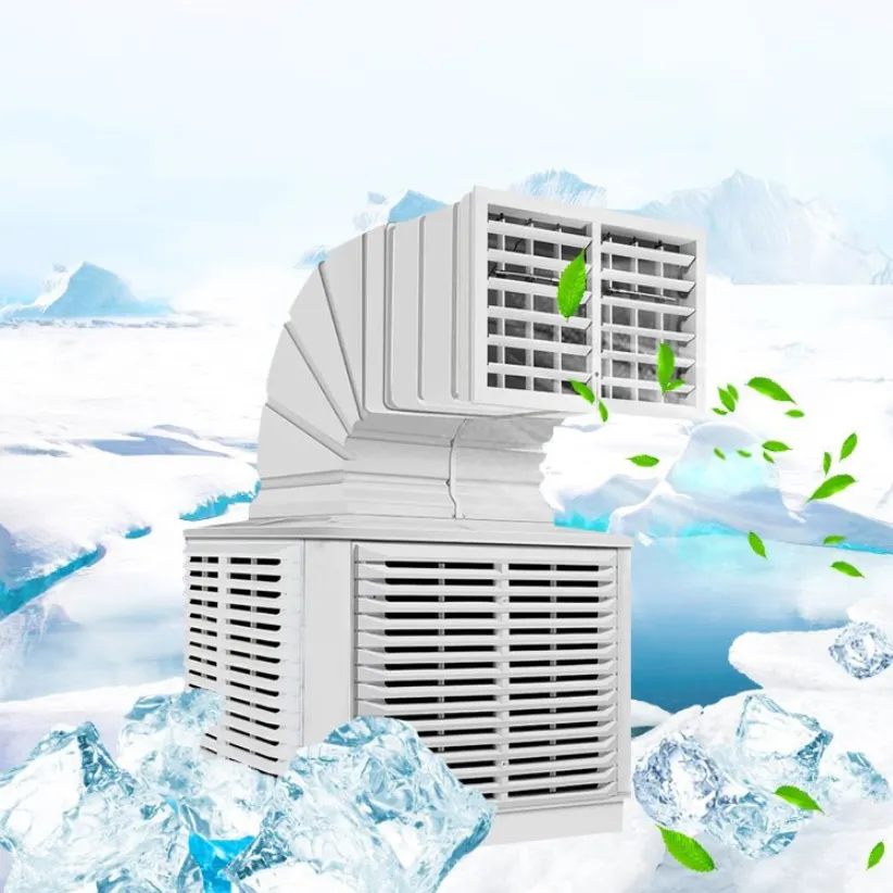 Refroidisseur d'air évaporatif d'eau de climatiseur industriel en forme de boîte silencieux avec convertisseur de fréquence 9000BTU