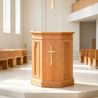 Pupitre d'église moderne en bois pour pasteur, idéal pour les écoles et les salons – Meuble de culte pour la lecture des Écritures et les discours publics
