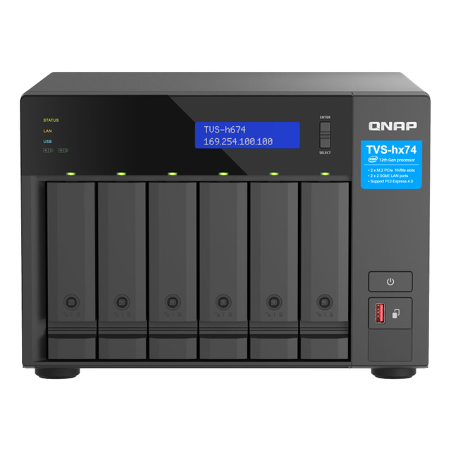 6-Bay Tower NAS Server QNAP TVS H674 Enterprise Network Video & Document Storage USB Interface New & in Stock