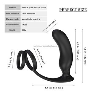 Mainan seks getar Anal pemijat prostat teleskopik silikon 3-in-1 dengan Stimulator g-spot untuk pria wanita steker bokong cincin Penis - Product Image 6