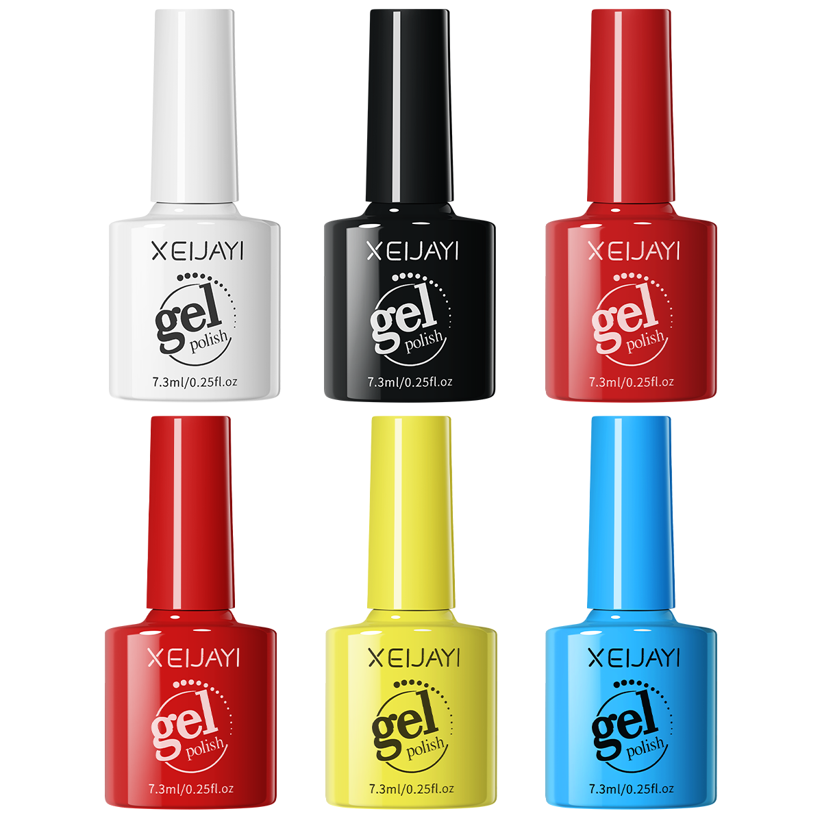 ジェルネイル用品 XEIJAYIプロサロンジェルネイルポリッシュセット6色LED UVライト
