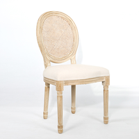 Chaises de salle à manger empilables très vendues, lot de 2 chaises d'appoint sans accoudoirs avec dossier en rotin pour hôtel, mariage, événement