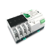 TOMZN 4P 3 Phases 4 Fils Rail DIN ATS PV et Onduleur Commutateurs de Transfert Automatique Double Alimentation Ininterrompue 63A 100A 125A