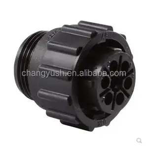 Circular Power Connectors, Housing, 7 Position, Plug, Socket, Black, All Plastic, AMP 211399-1