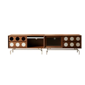 Mueble de TV de Madera de Fresno Estilo Vintage para Patio Familiar, con Cajones de Almacenamiento, Soporte de TV de Estilo Bauhaus, Muebles para Sala de Estar - Product Image 5