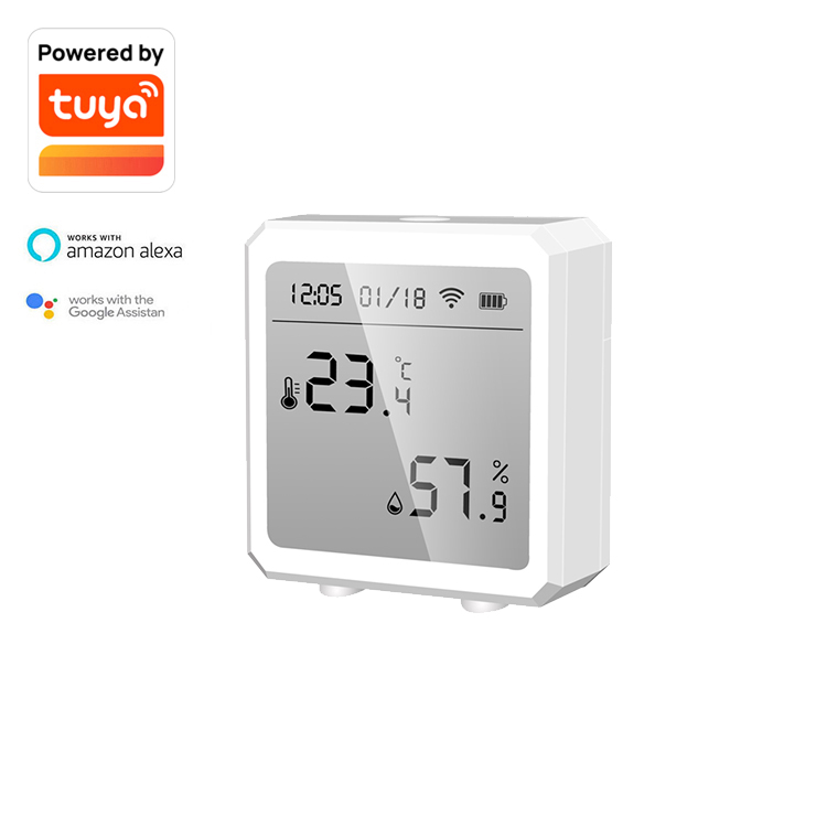 WELLUX Tuya APP Smart Wireless WIFI Air Temperature and Humidity Sensor with LCD Data Display