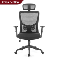 Chaise de bureau ergonomique à dossier haut en maille, avec appui-tête et accoudoirs réglables, certifiée BIFMA, pivotante, pour cadres et personnel
