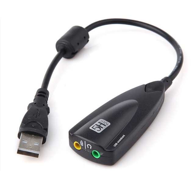 D1236 5HV2 External USB 2.0 Audio Interface Channel USB to 3D Virtual Audio Sound Card Adapter