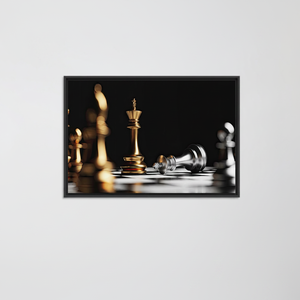 Modern Chess Pieces <b>Canvas</b> Art: Tempered Glass Print,BLACK <b>FRAMED</b> <b>CANVAS</b> - Product Image 2