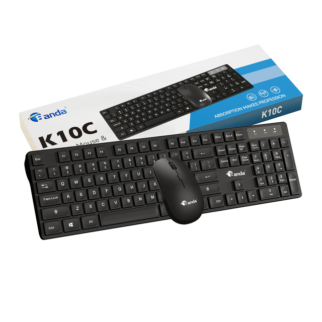 Full Size 104 Keys  Office Silent 2.4G Wireless Keyboard Mouse Combo Computer Keyboard and Mouse Combo for PC Tablet Laptop