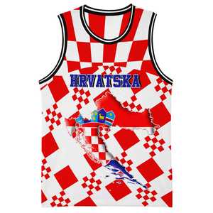 Basketbal Jersey Rokken Kroatische Country Logo Print Basketbal Team Jersey Hot Selling Custom Basketbal Jersey Uniform - Product Image 2