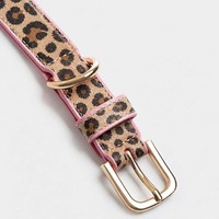 Collier pour chien en cuir imprimé de luxe, personnalisable avec nom de marque et motif géométrique en feuille d'aluminium, Fournitures pour animaux de compagnie