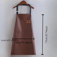 Tablier en cuir PU imperméable et résistant à l'huile avec logo personnalisé OEM, extra long et élargi avec poche pour cuisine, chef, restaurant, travail