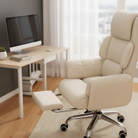 Fauteuil de bureau ergonomique pivotant de luxe en tissu blanc, confort moderne avec roulettes, offre spéciale pour bureau et salon SENSASI Z1217
