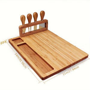 En stock, planche à <span class=keywords><strong>fromage</strong></span> en bambou pour la maison, la cuisine, les fruits, 4 couteaux, <span class=keywords><strong>plateau</strong></span> <span class=keywords><strong>de</strong></span> service pour les fêtes - Product Image 5