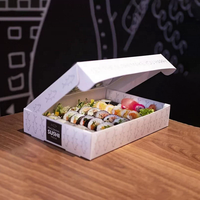 Boîte d'emballage de sushi avec logo de taille personnalisée Boîte de papier alimentaire à emporter Boîte à sushi ondulée en papier cadeau de luxe